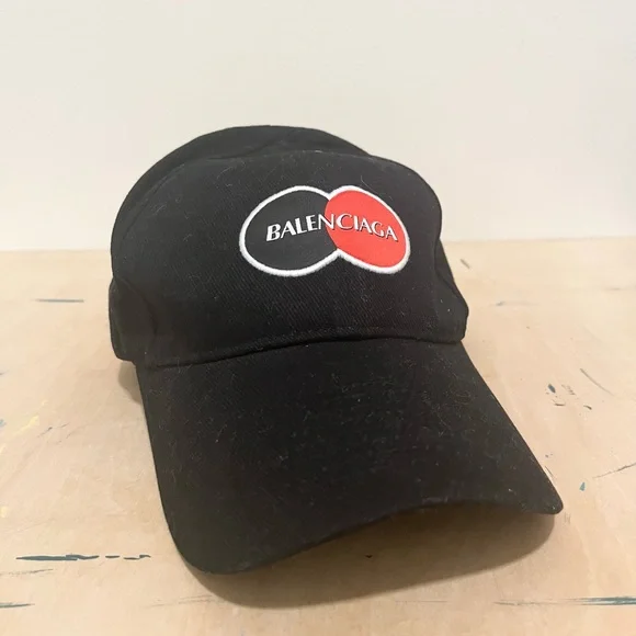 NWOT BALENCIAGA cap hat black mastercard style logo - Picture 2 of 7